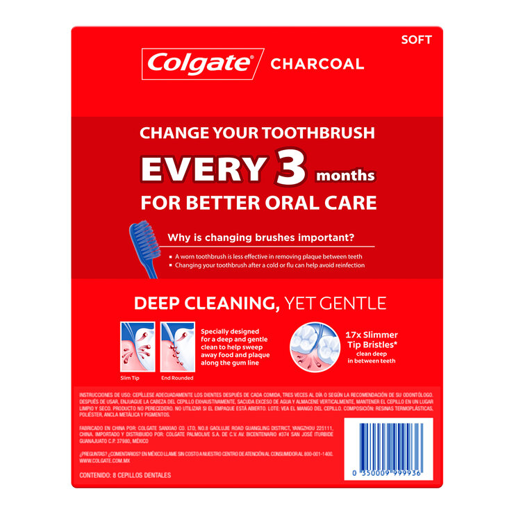 Colgate Cepillo de Dientes Charcoal 8 piezas — Imagen 2 de 3