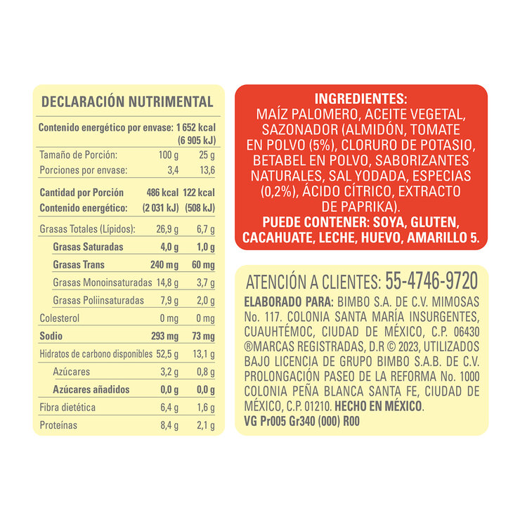Very Guel Veggie Pops Palomitas de Maíz Sabor a Tomate y Especias 340 g — Imagen 2 de 4