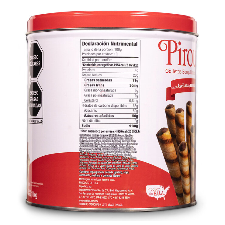Pirouline Galletas Barquillo Con Relleno Cremoso 1 kg — Imagen 2 de 4