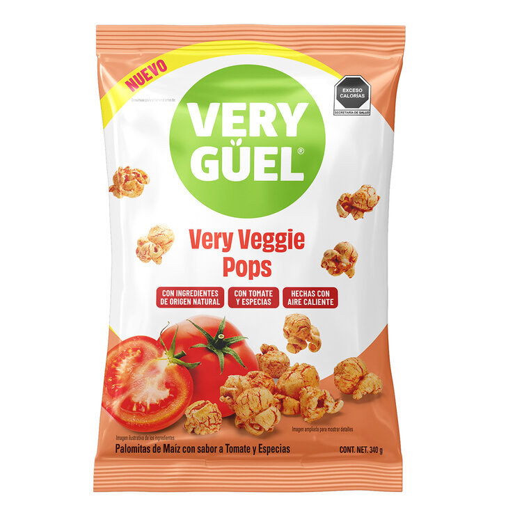 Very Guel Veggie Pops Palomitas de Maíz Sabor a Tomate y Especias 340 g — Imagen 1 de 4