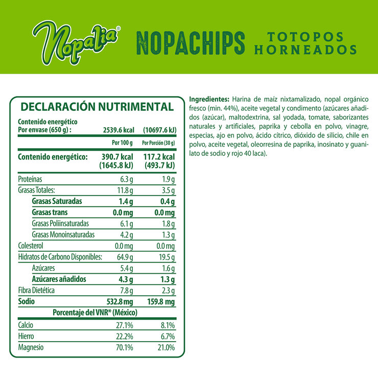 Nopalia Totopos Horneados Sabor BBQ 650 g — Imagen 3 de 3