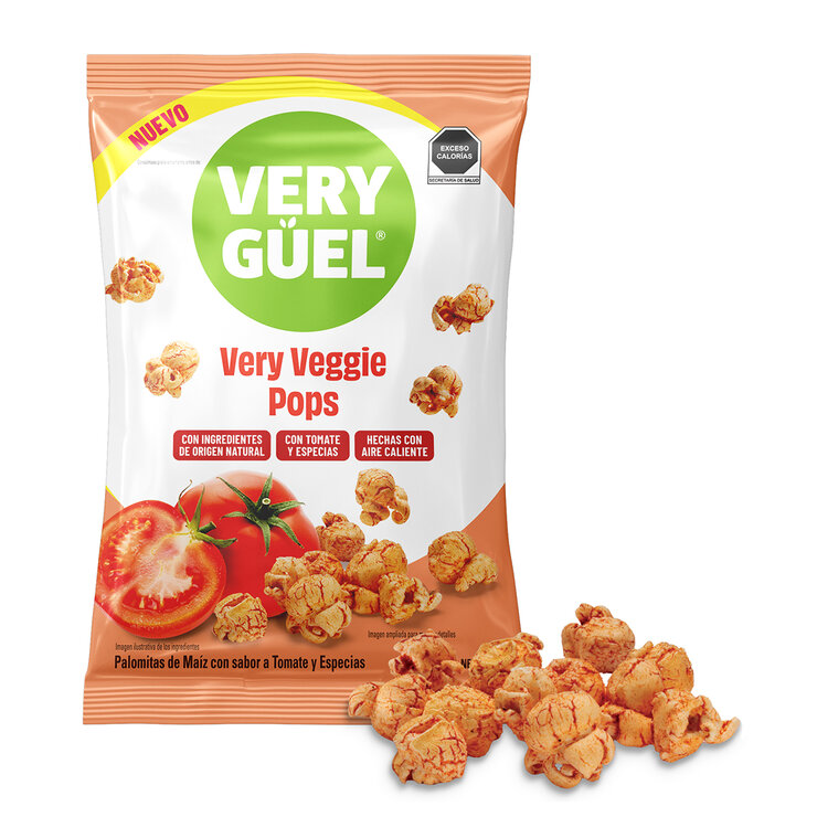 Very Guel Veggie Pops Palomitas de Maíz Sabor a Tomate y Especias 340 g — Imagen 4 de 4