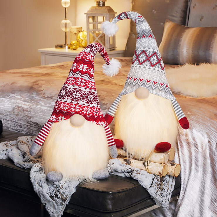Set de 2 Gnomos Festivos con luz  — Imagen 1 de 4