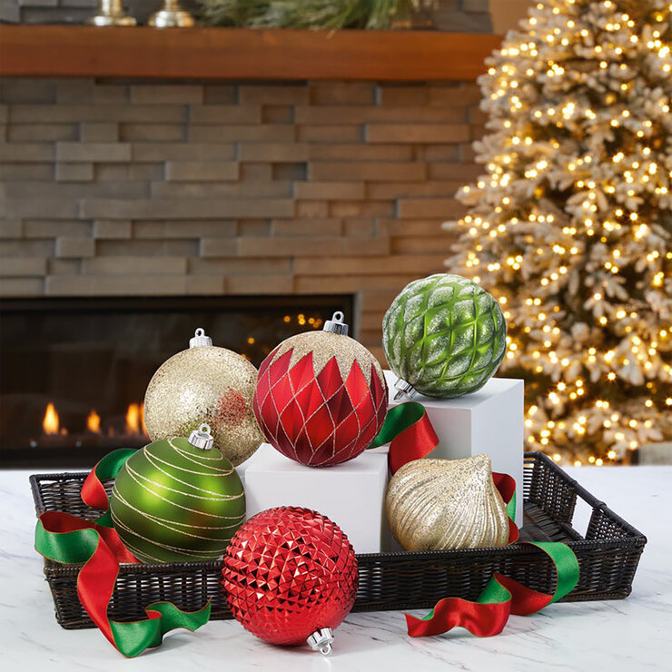 Set de 12 Adornos Navideños de 150 mm Rojo — Imagen 1 de 4