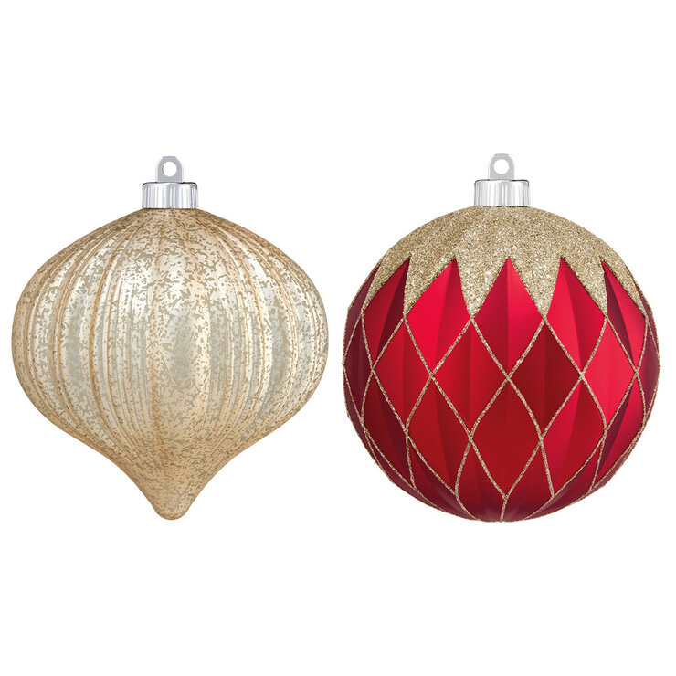 Set de 12 Adornos Navideños de 150 mm Rojo — Imagen 3 de 4