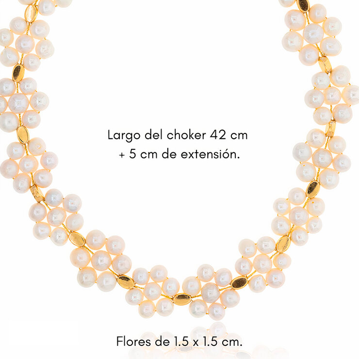 Ablime, Collar de Flores de Perla de Río — Imagen 2 de 3