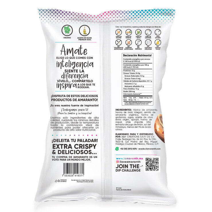 I Amaranth Churritos de Amaranto Chipotle 500 g — Imagen 4 de 4