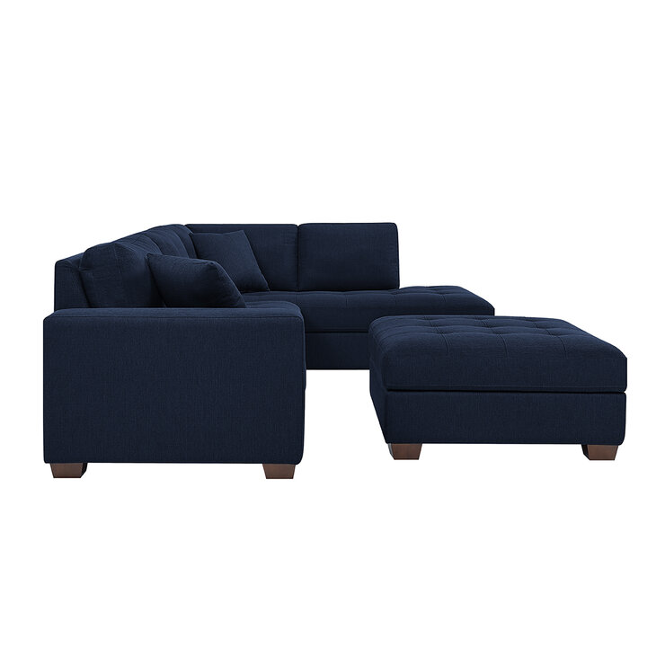Thomasville, Sofa Seccional de Tela con Otomano con Almacenamiento — Imagen 3 de 4