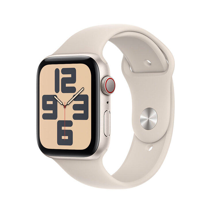 Apple Watch SE (GPS + Cellular) Caja de aluminio blanco estelar 44mm con Correa deportiva blanco estelar  — Imagen 1 de 4