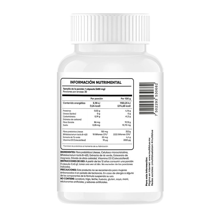 Multiblue Probiotic Fit 2 Frascos con 30 Cápsulas c/u — Imagen 3 de 3