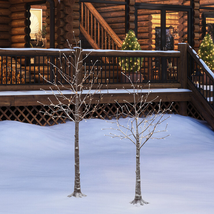 Set de 2 Árboles Nevados con luz LED      — Imagen 1 de 4