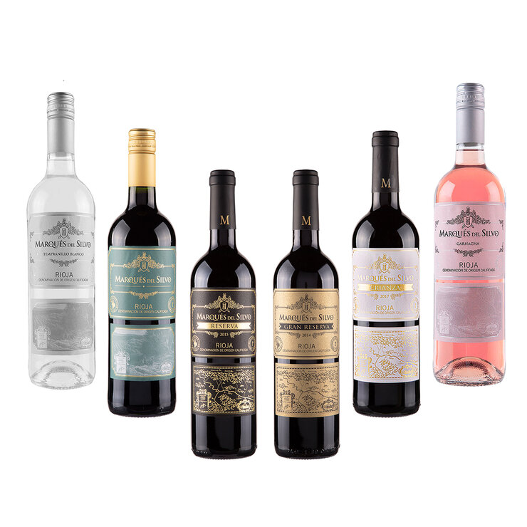 Vino Tinto, Vino Blanco y Vino Rosado Marqués del Silvo 6/750ml — Imagen 2 de 2
