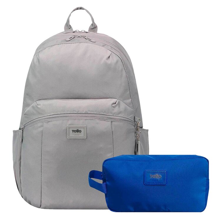 Totto Mochila con Estuche Trik Gris  — Imagen 1 de 3