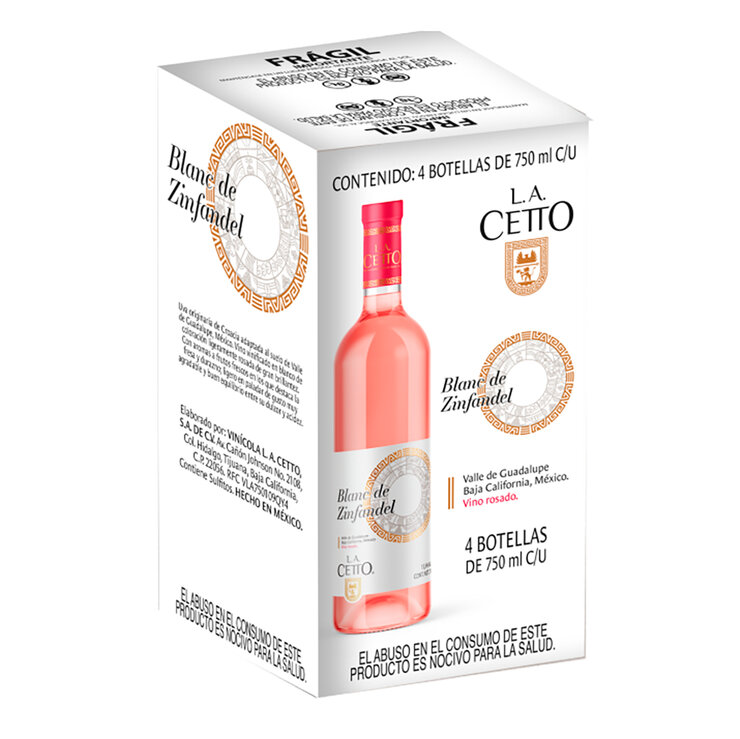 Vino Rosado Blanc de Zinfandel La Cetto 4/750ml — Imagen 1 de 4