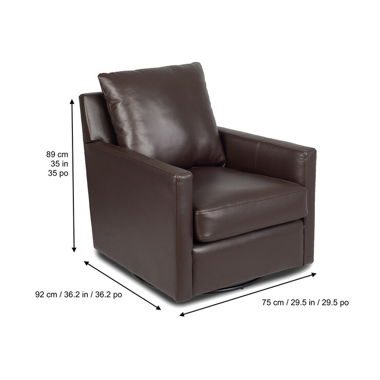 Synergy Home Furnishings, Sillón Giratorio de Piel — Imagen 3 de 4