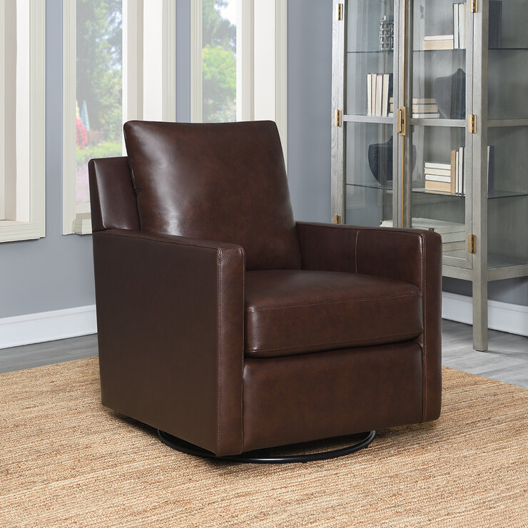 Synergy Home Furnishings, Sillón Giratorio de Piel — Imagen 1 de 4