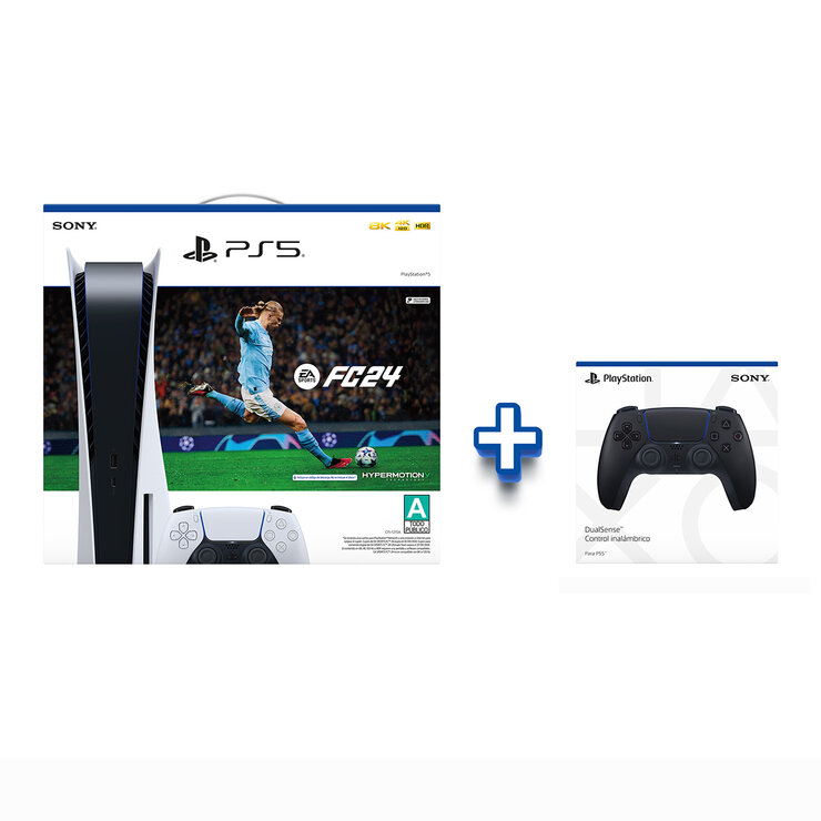 Bundle: PlayStation™ 5: Edición Estándar + EA Sports FC™ 24 + DualSense™ Control Inalámbrico - Midnight Black — Imagen 1 de 4