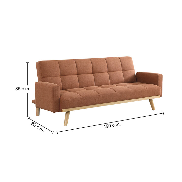 Coaster, Kourtney, Sofá Cama, Color Terracota — Imagen 3 de 4