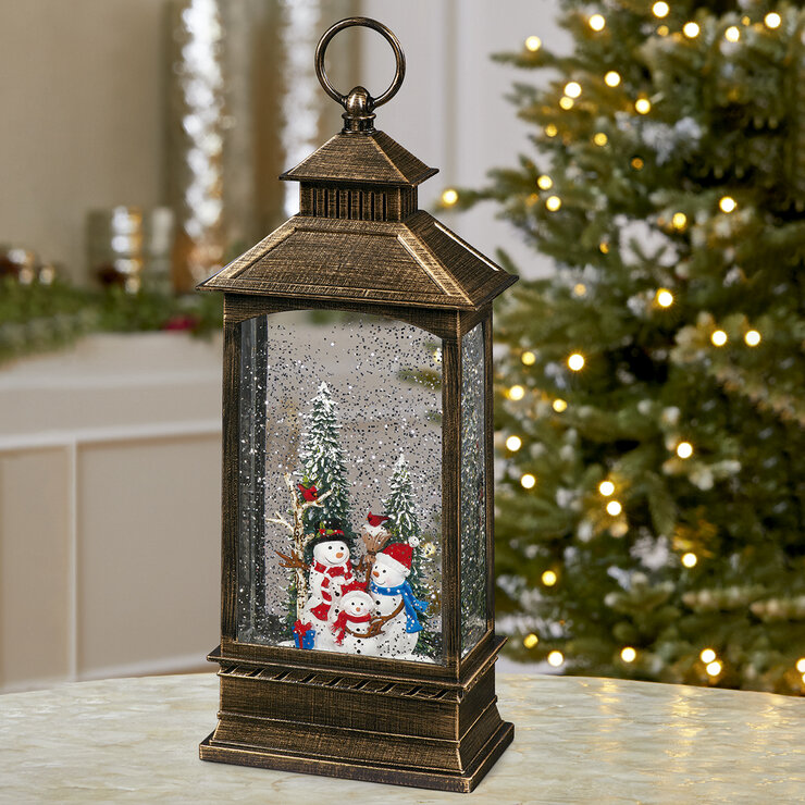Farol Navideño con Luz LED Muñeco de Nieve  — Imagen 1 de 2