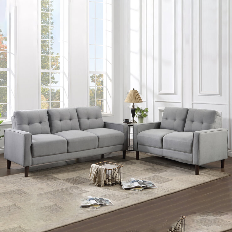 Coaster, Bowen, Sala de Estar Capitone, Color Gris — Imagen 1 de 4
