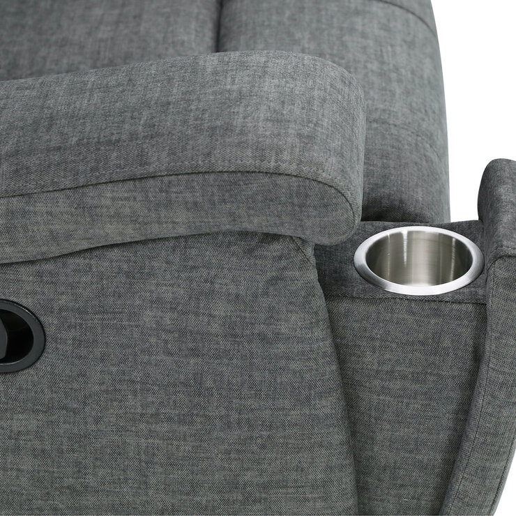 Montbrook Home, Lucan, Reclinable con Portavasos Extraíble, Color Gris — Imagen 4 de 4