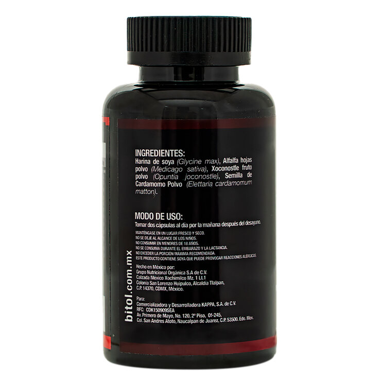 Bitol Suplemento Alimenticio de Tuna Roja (Xoconostle) y Alfalfa 90 Capsulas — Imagen 2 de 3