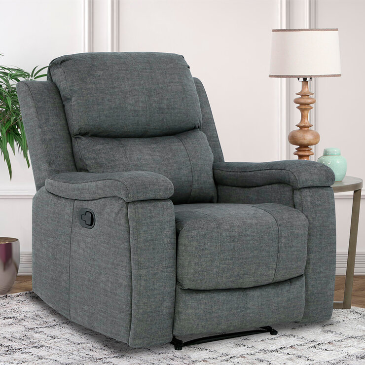 Montbrook Home, Lucan, Reclinable con Portavasos Extraíble, Color Gris — Imagen 1 de 4