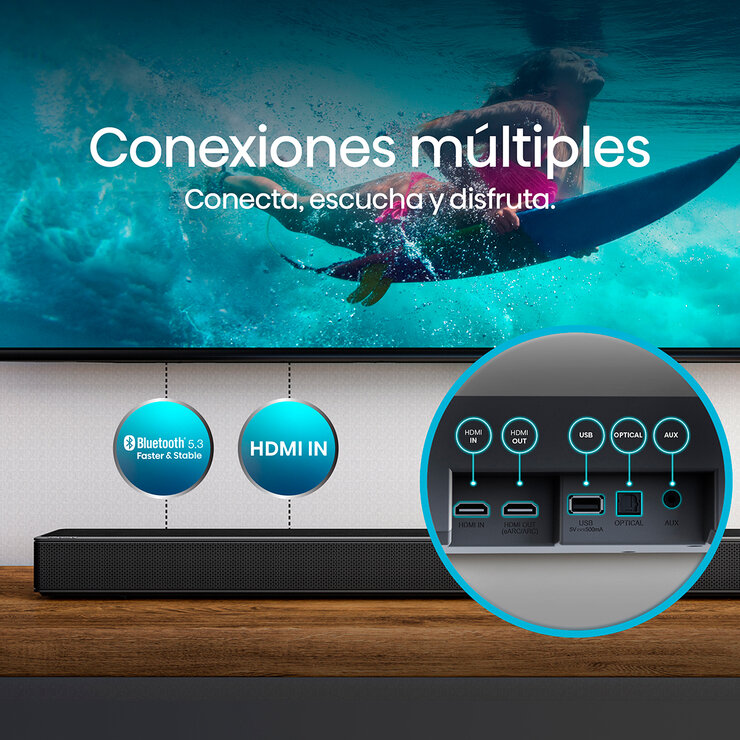 Hisense Barra de Sonido de 5.1.4 Canales + Subwoofer Inalámbrico  — Imagen 2 de 4