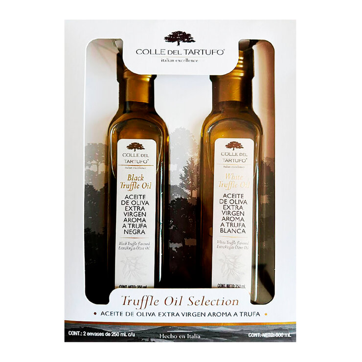 Colle Del Tartufo Aceite De Oliva Extra Virgen con Aroma a Trufa Negra y Blanca 2 pzas de 250 ml  — Imagen 1 de 3