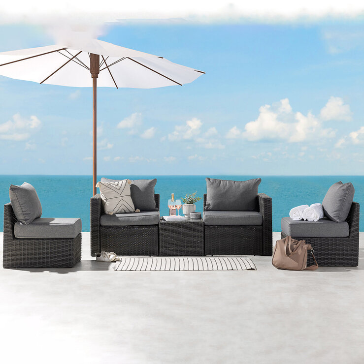 Transformer Table, Set de Patio Expandible para 4 Personas, Color Gris — Imagen 1 de 4