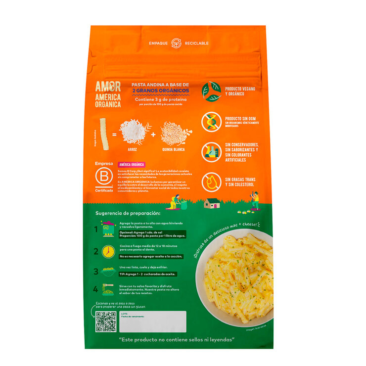 América Orgánica Pasta de Arroz y Quinoa Libre de Gluten de 907 g — Imagen 4 de 4