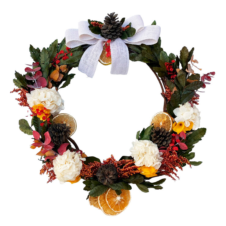 Mina'an, Corona de Flores y Follajes Preservados para Otoño — Imagen 1 de 4