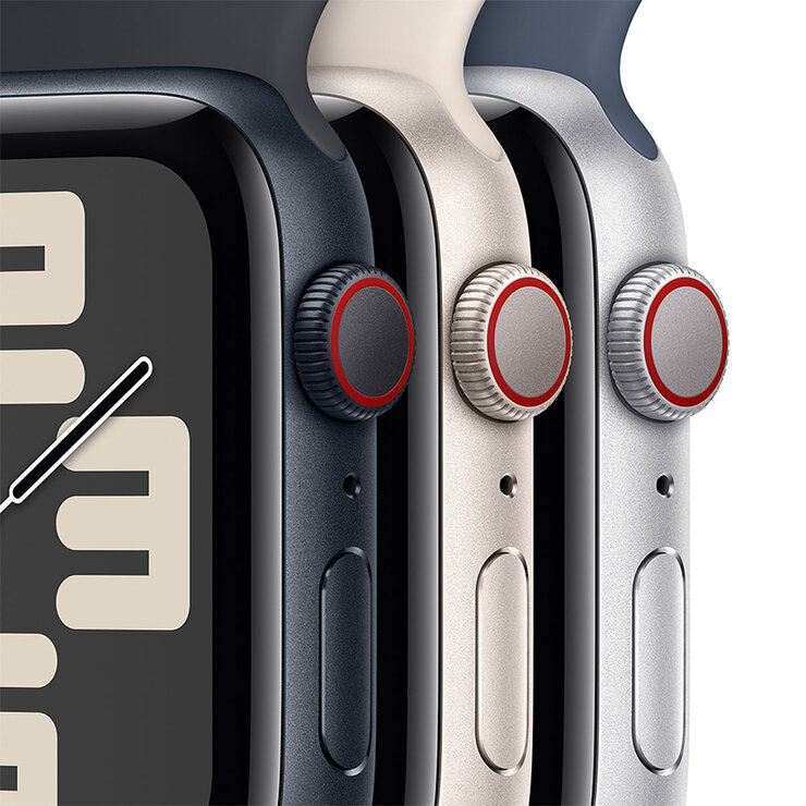 Apple Watch SE (GPS+ Celullar) Caja de aluminio medianoche 44mm con Correa deportiva medianoche — Imagen 4 de 4