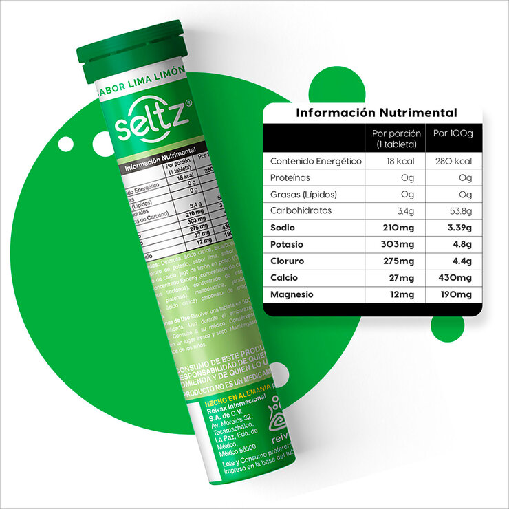 Seltz Electrolitos 3 Tubos de 13 Tabletas Efervescentes c/u Sabor Lima Limón — Imagen 2 de 4