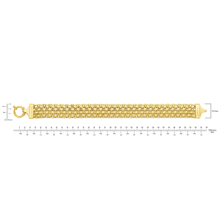 Pulsera Bombay Bismark de Cinco Hileras, Oro Amarillo de 14K, 19cm — Imagen 4 de 4