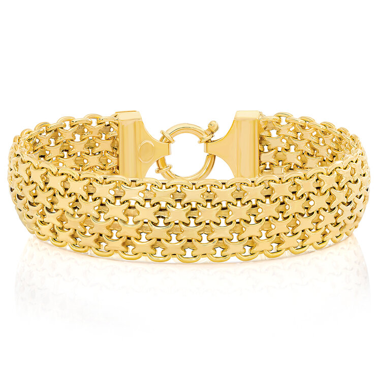 Pulsera Bombay Bismark de Cinco Hileras, Oro Amarillo de 14K, 19cm — Imagen 1 de 4