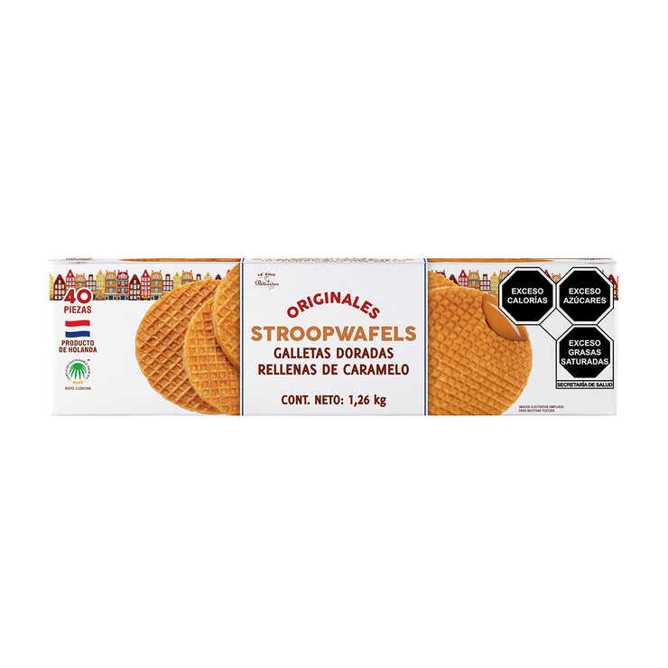 Le Chic Patissier Stroopwafels Galletas Doradas Rellenas de Caramelo 40 pzas de 31.5 g — Imagen 1 de 2