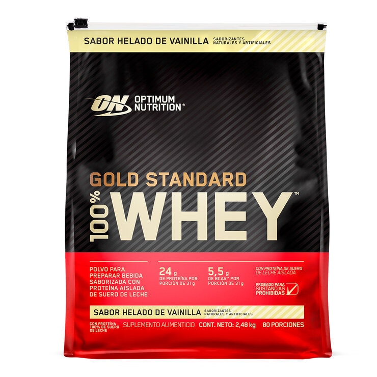 Gold Standard Whey Proteína en Polvo Sabor Helado de Vainilla 2.48 kg