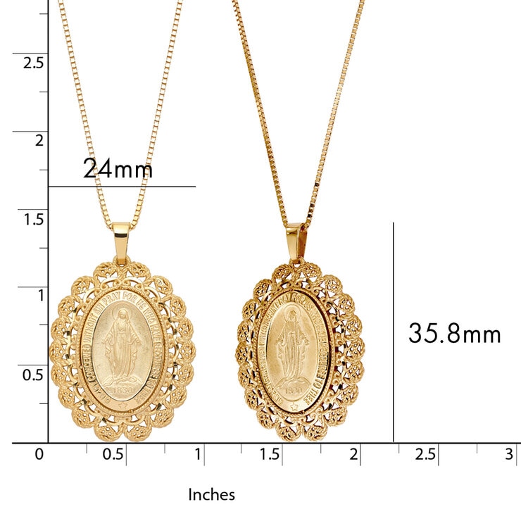 Dije Milagroso, Oro Amarillo 14K, 45.72cm — Imagen 3 de 4