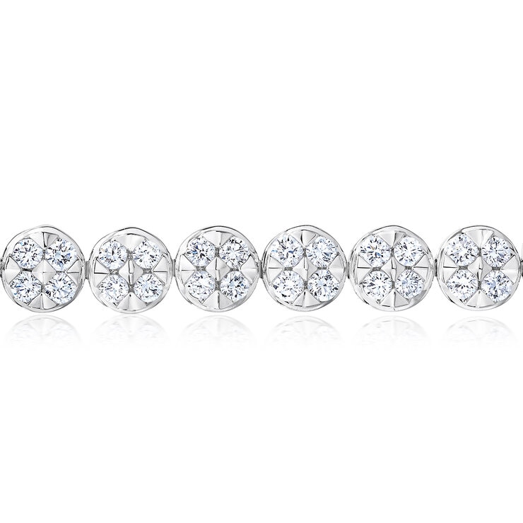 3.00ctw, Pulsera de Diamantes, Corte Redondo Brillante, Oro Blanco 14K — Imagen 3 de 4