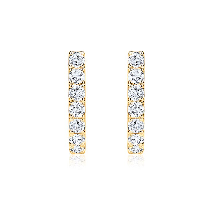 Aretes de Diamantes, 1.50ctw, Oro Amarillo de 14K — Imagen 3 de 4