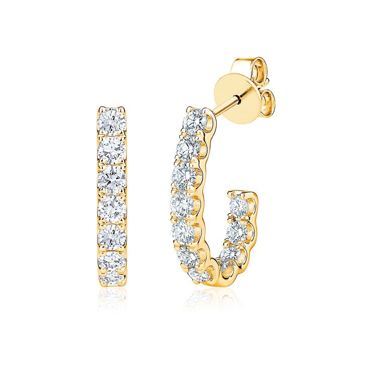 Aretes de Diamantes, 1.50ctw, Oro Amarillo de 14K — Imagen 1 de 4