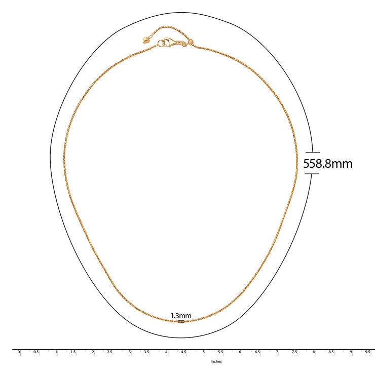 Collar, Oro Amarillo de 14kt, 55.88cm — Imagen 4 de 4