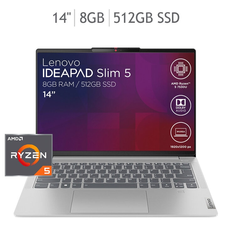 Lenovo Ideapad Slim 5 Laptop 14" Full HD AMD Ryzen 5 8GB 512GB SSD — Imagen 1 de 4