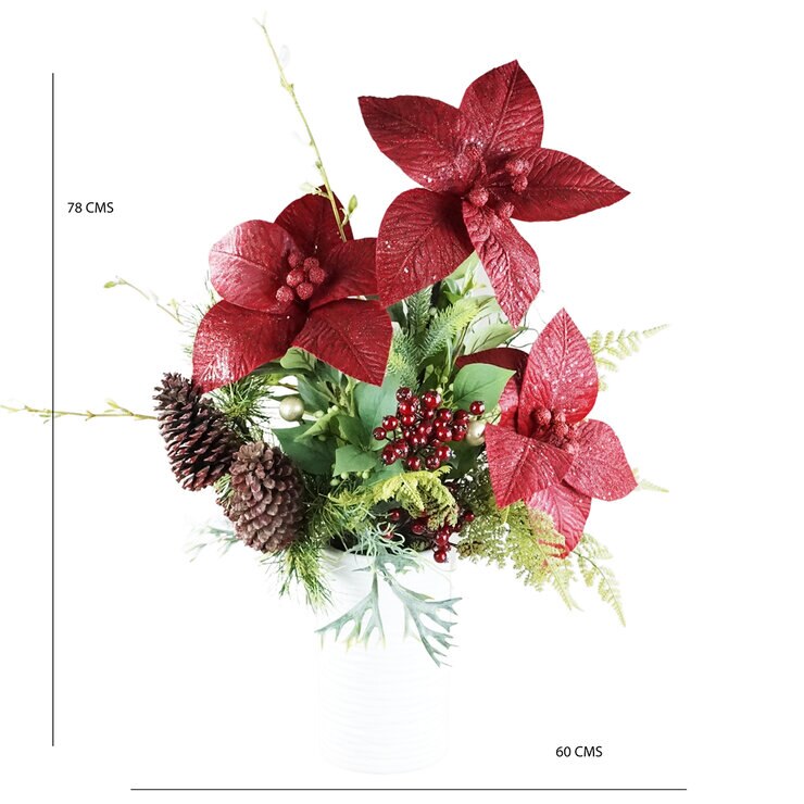 ETG, Arreglo Navideño con Nochebuenas, Piñas y Berries — Imagen 3 de 3