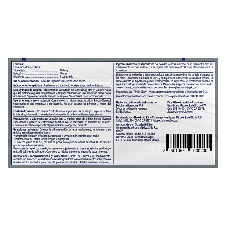 Procto-Glyvenol 3 cajas con 5 Supositorios c/u — Imagen 3 de 4