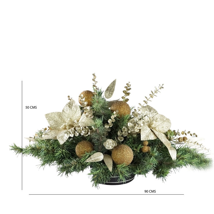 ETG, Arreglo Navideño con Esferas Doradas — Imagen 3 de 3