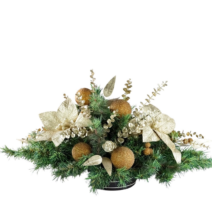 ETG, Arreglo Navideño con Esferas Doradas — Imagen 1 de 3