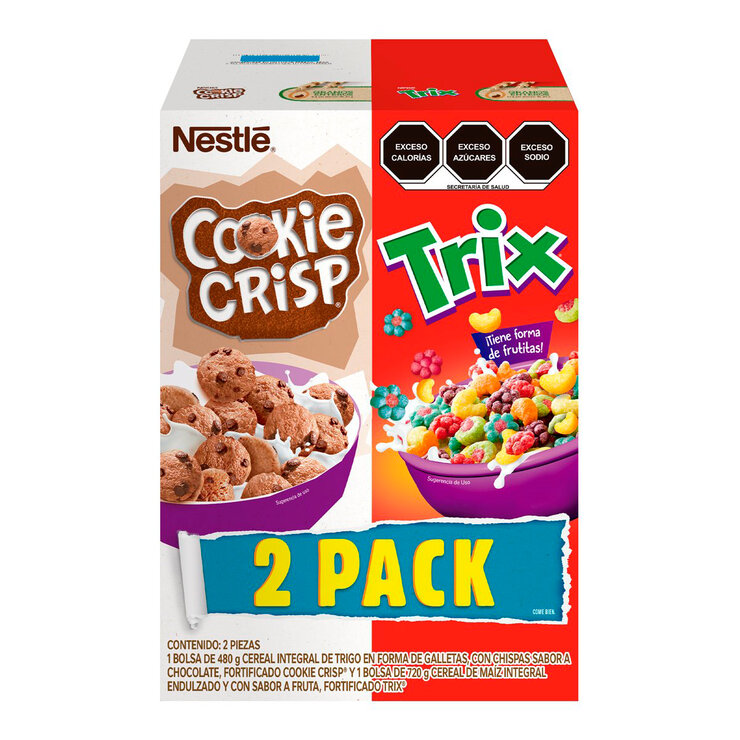 Nestle Duopáck Cereal Cookie Crisp 480 g y Cereal Trix 720 g — Imagen 1 de 4