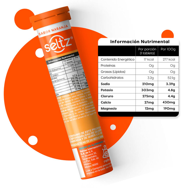 Seltz Eletrolitos 3 Tubos con 13 Tabletas Efervescentes c/u Sabor Naranja — Imagen 3 de 4